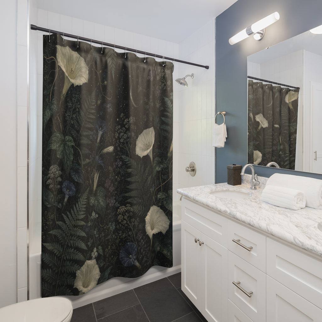 Dark Moon Garden Shower Curtain