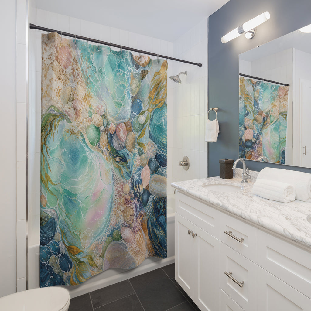 Opal Tide Pools Shower Curtain
