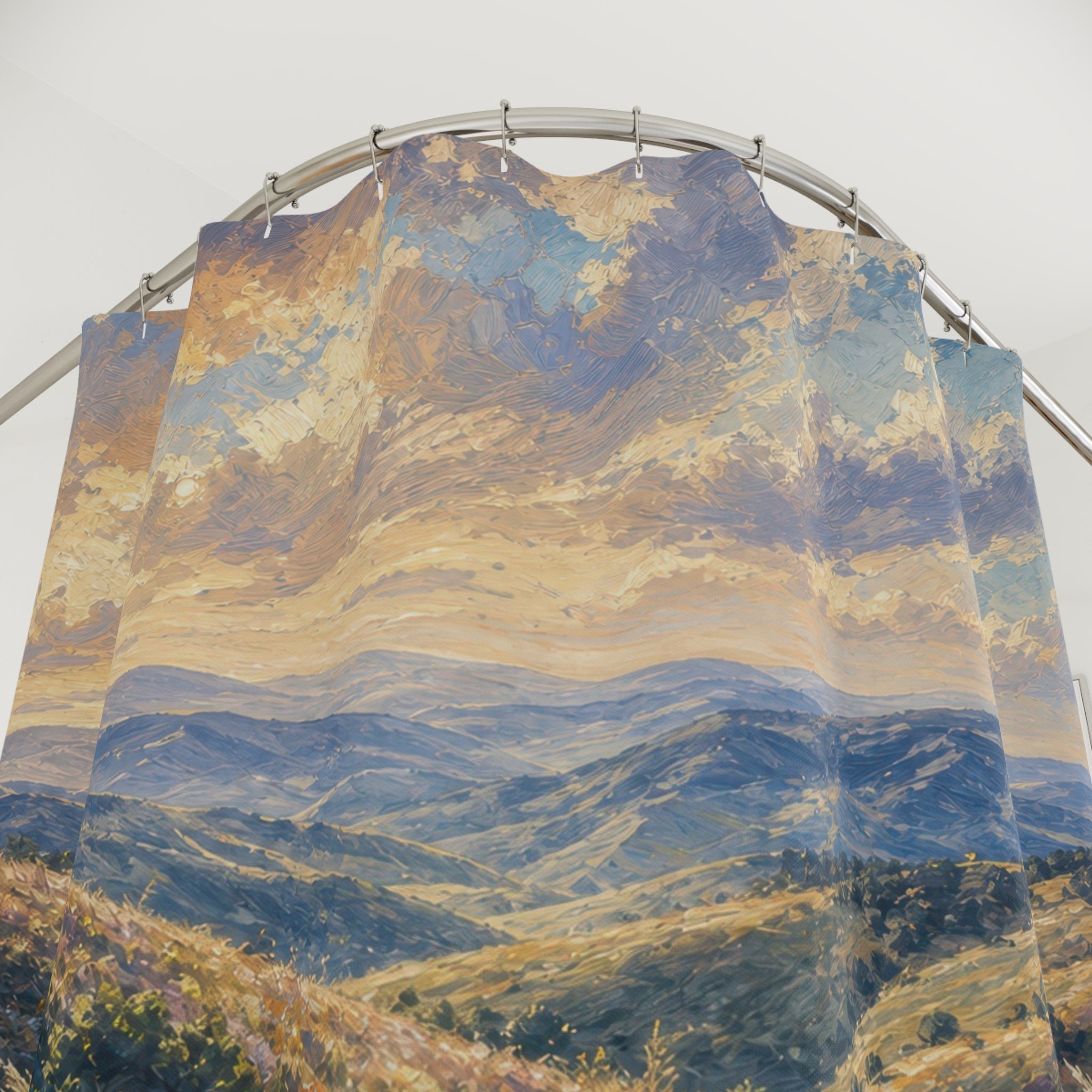 Impressionist Sage Hillside Shower Curtain