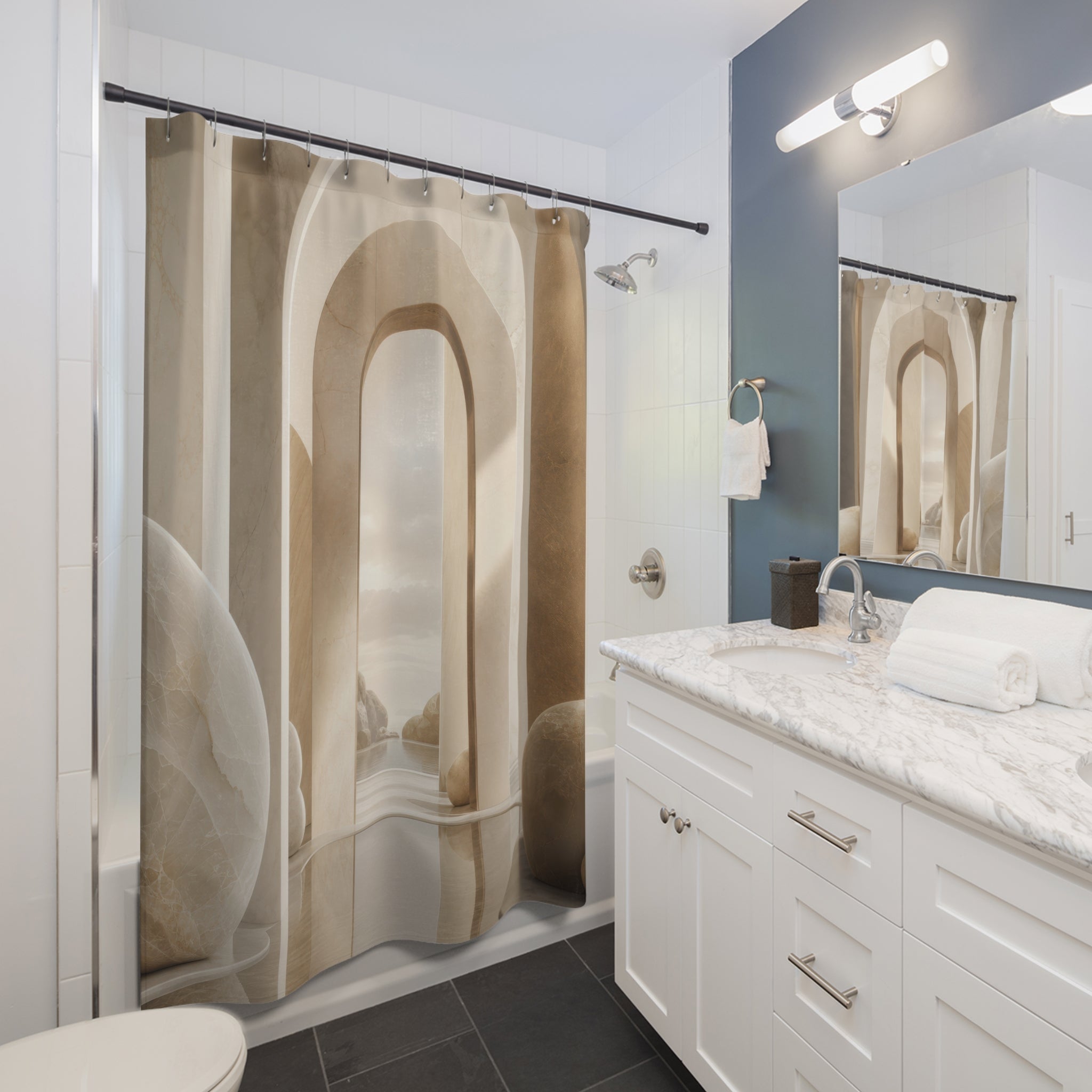 Alabaster Architectural Shower Curtain