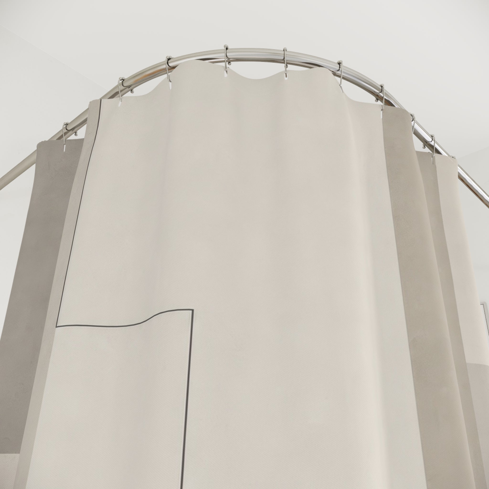 Gray Modern Geometric Beige Shower Curtain