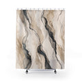 Black Beige Abstract Stone Shower Curtain