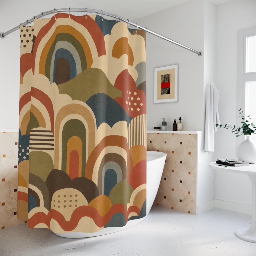 70s Arch Abstract Shower Curtain