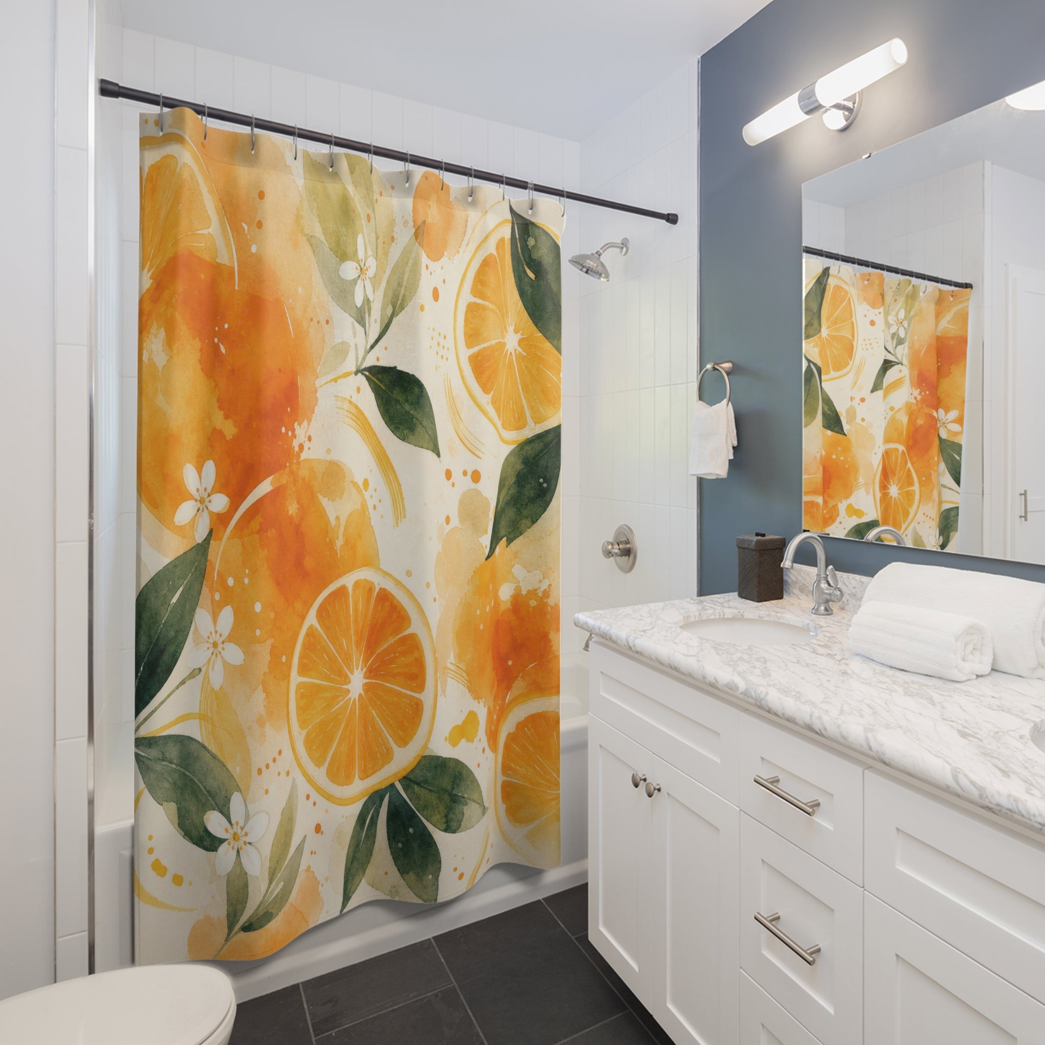 Citrus Fruit Orange Shower Curtain