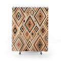 Brown Cream Diamond Shower Curtain
