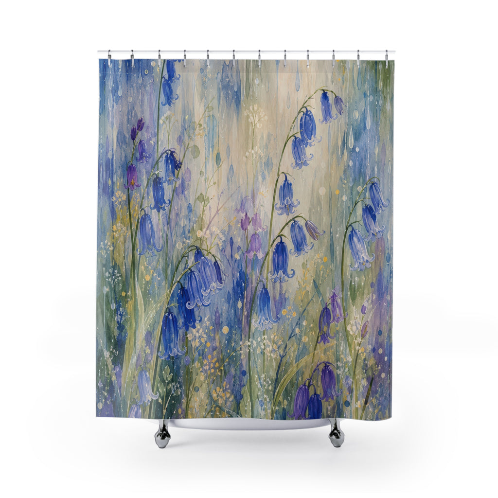 Bluebell Rain Symphony Shower Curtain