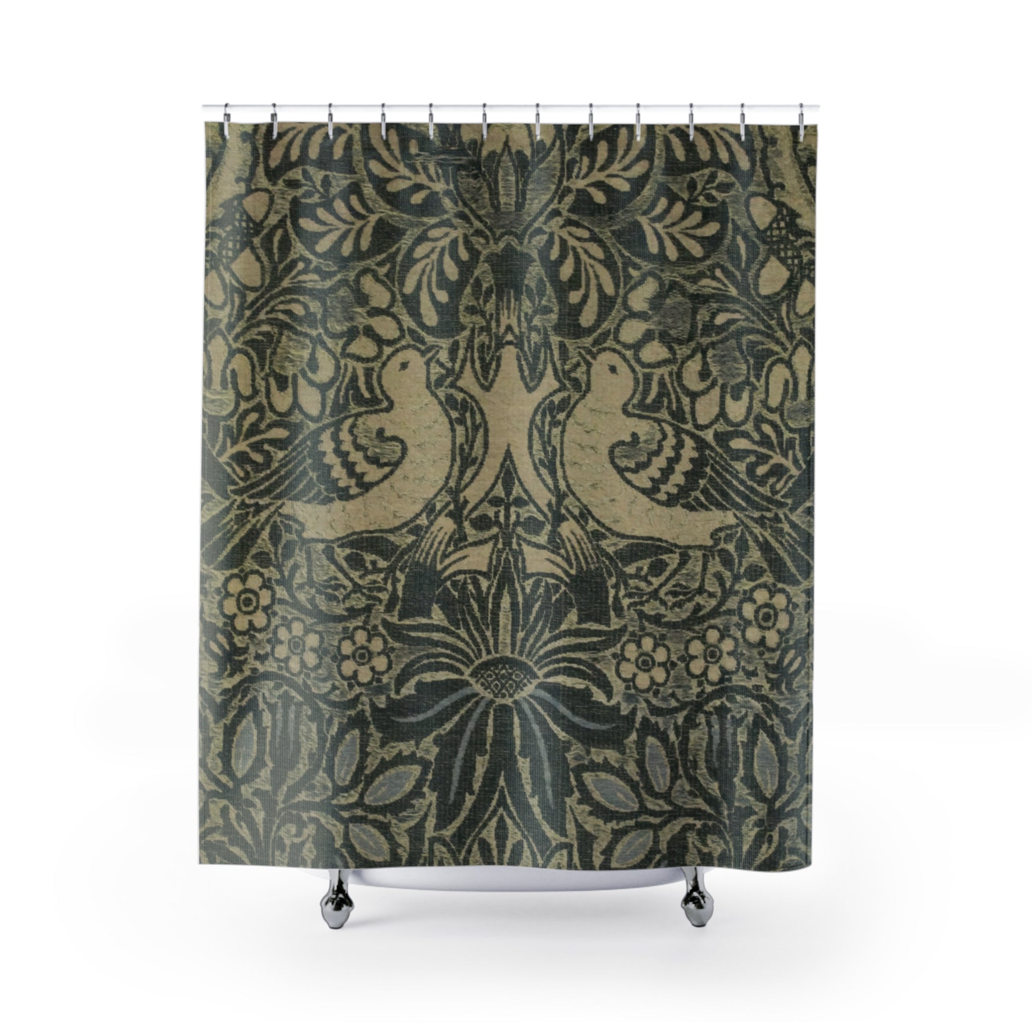 Morris Dove & Rose Shower Curtain – 1879 Olive Cream