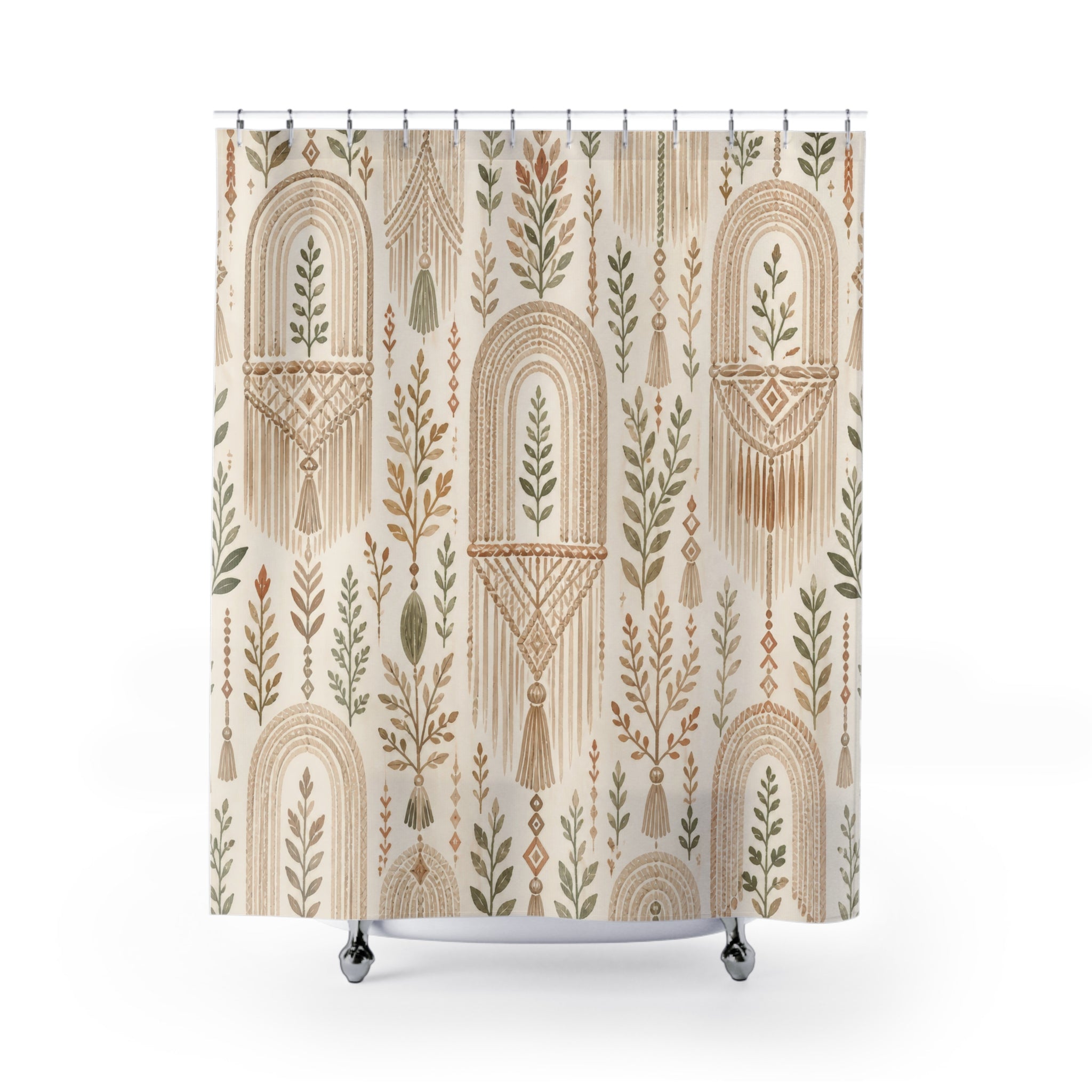 Macrame Arch Leaf Shower Curtain