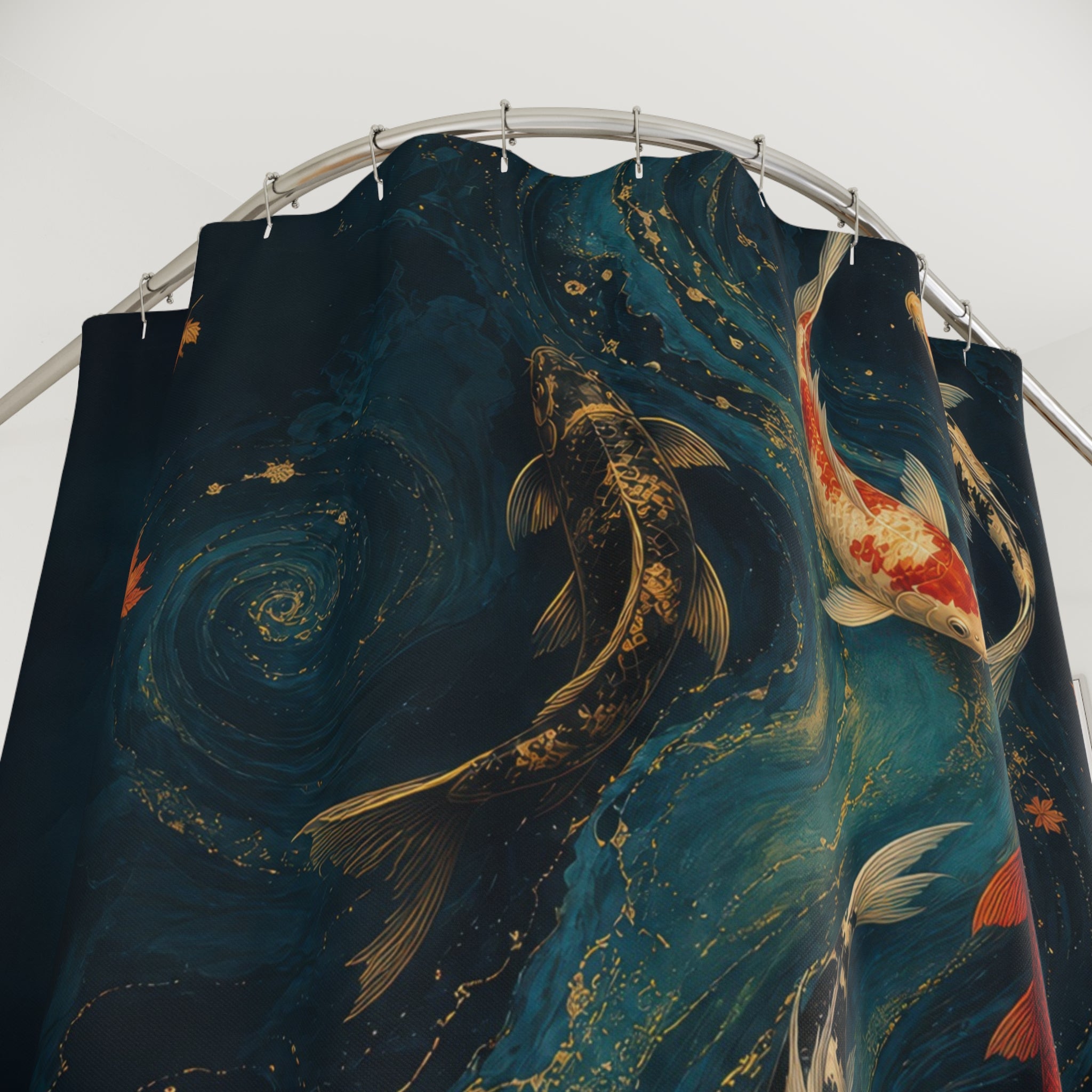 Jewel Koi Elegant Shower Curtain