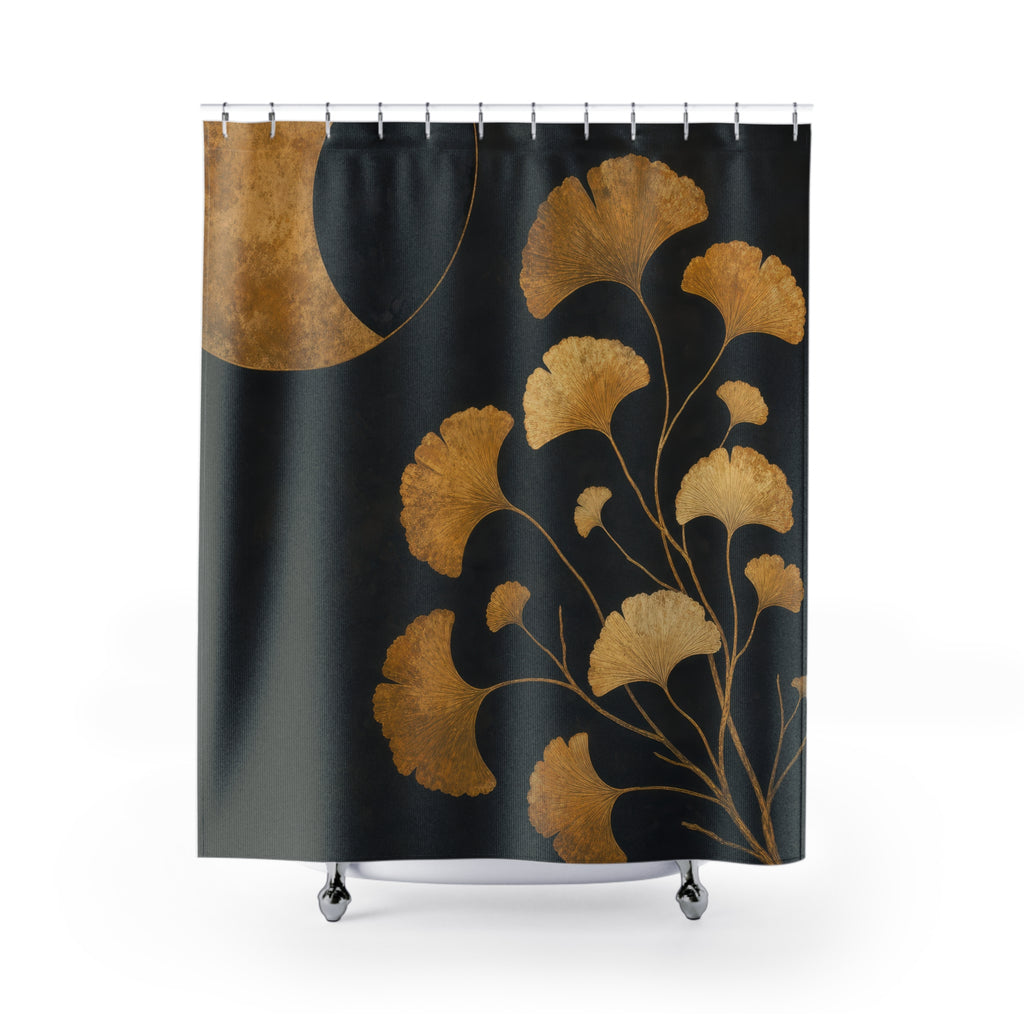 Ginkgo Eclipse Gold Shower Curtain