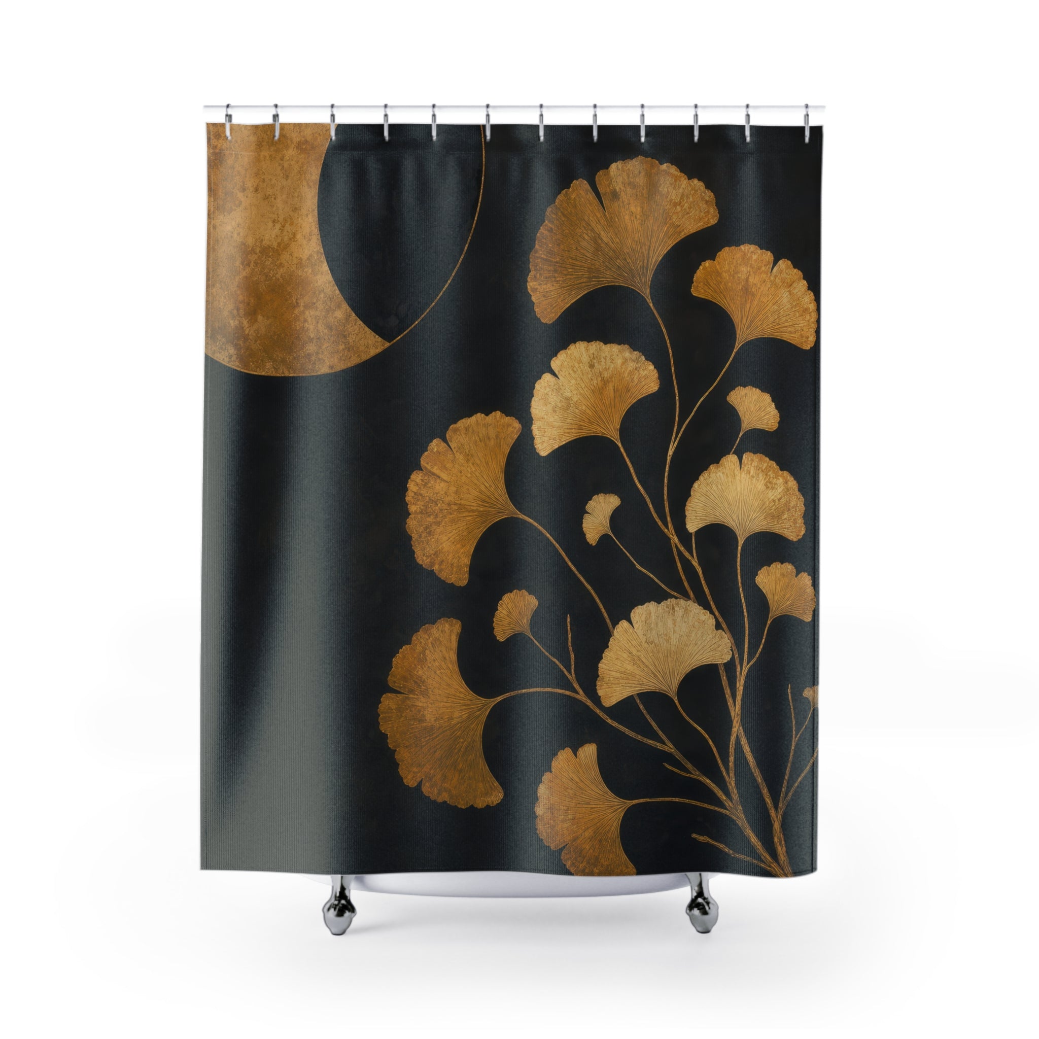 Ginkgo Eclipse Gold Shower Curtain