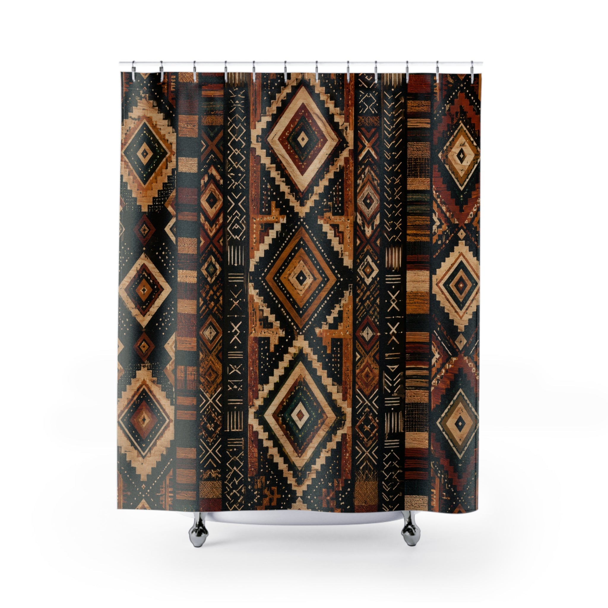 African Shower Curtain: Boho Mudcloth