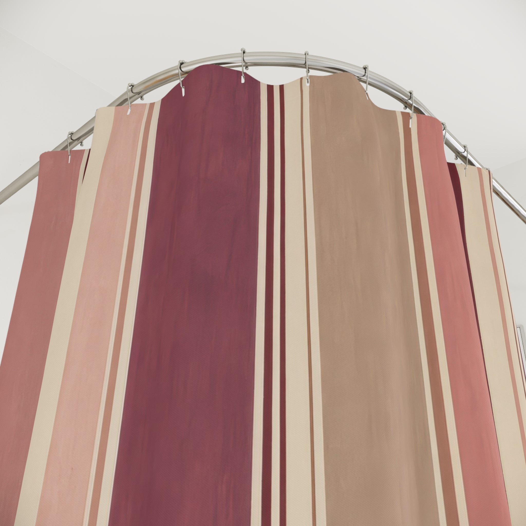 Dusty Rose Mauve Vertical Stripe Shower Curtain