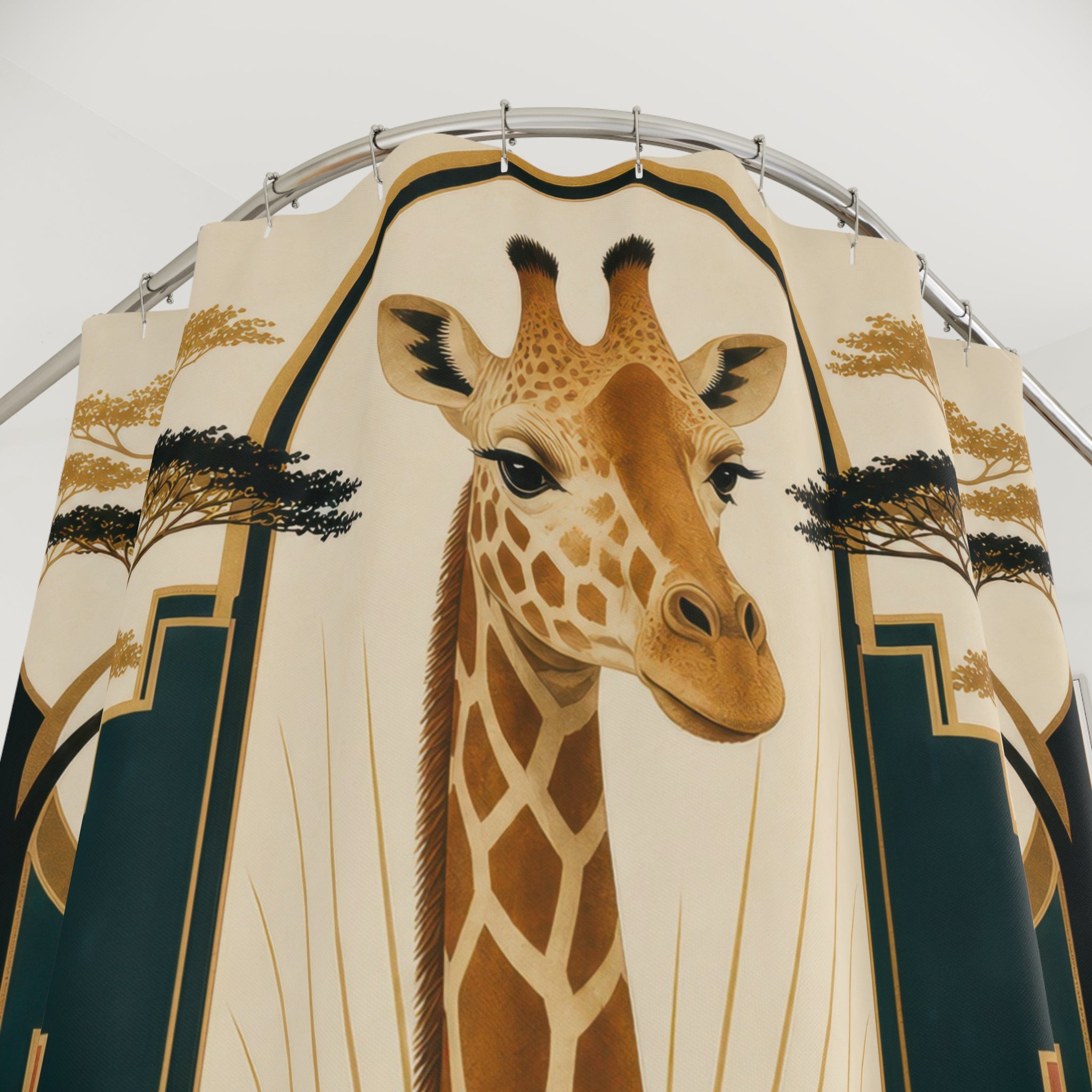 Art Deco Giraffe Shower Curtain