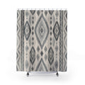 Gray White Diamond Geometric Shower Curtain