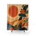 Solar Biomorph Mid Century Shower Curtain