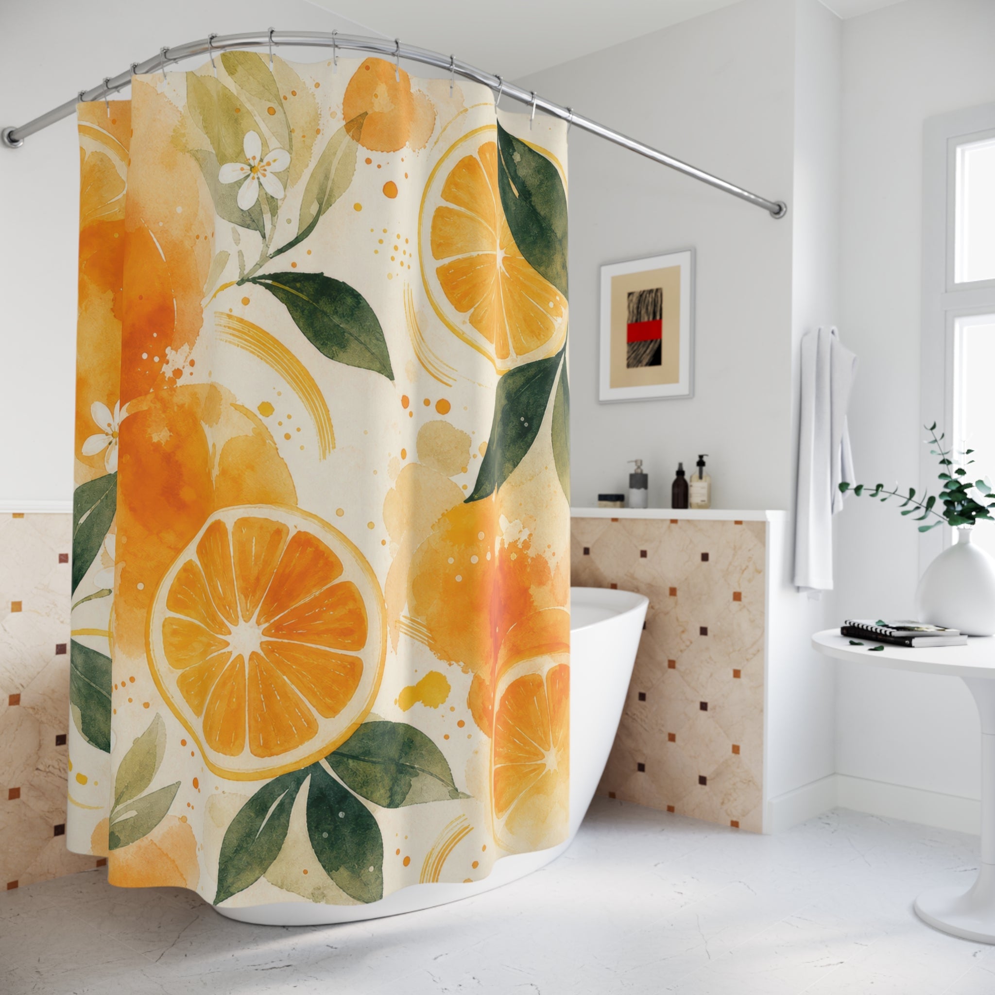 Citrus Fruit Orange Shower Curtain
