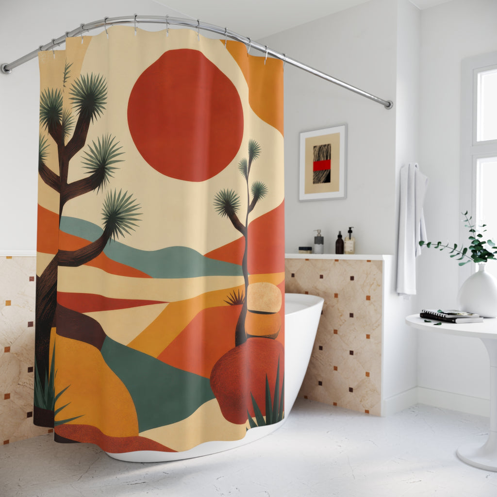 Mid Century Joshua Tree Shower Curtain