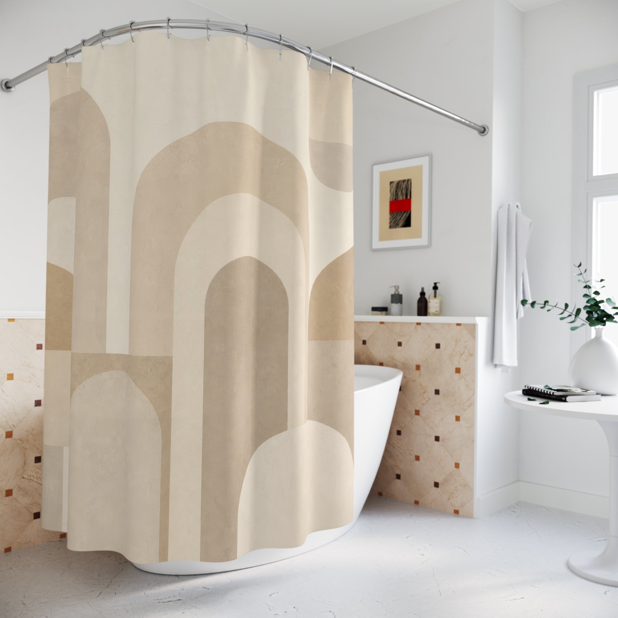Abstract Arch Geometric Shower Curtain
