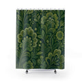 Green Floral Shower Curtain, Boho Paisley Bath Decor, Sage Botanical Vine Pattern, Guest Bathroom Decor, Ornamental Bohemian Style