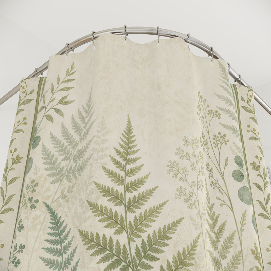 Green Garden Panel Print Shower Curtain