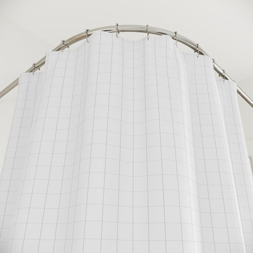Black and White Tattersall Shower Curtain