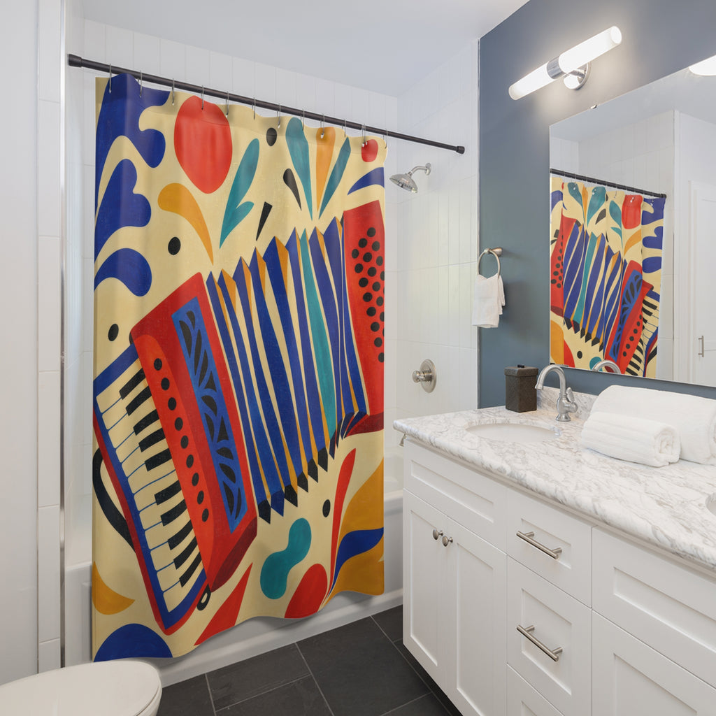 Fauvist Accordion Color Collage Shower Curtain