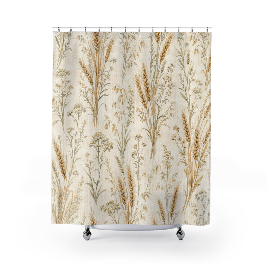 Golden Wheat French Country Shower Curtain