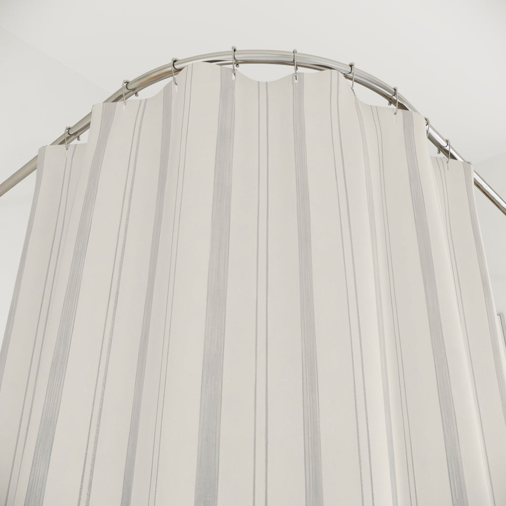 Ombre Grey Pinstripe Shower Curtain