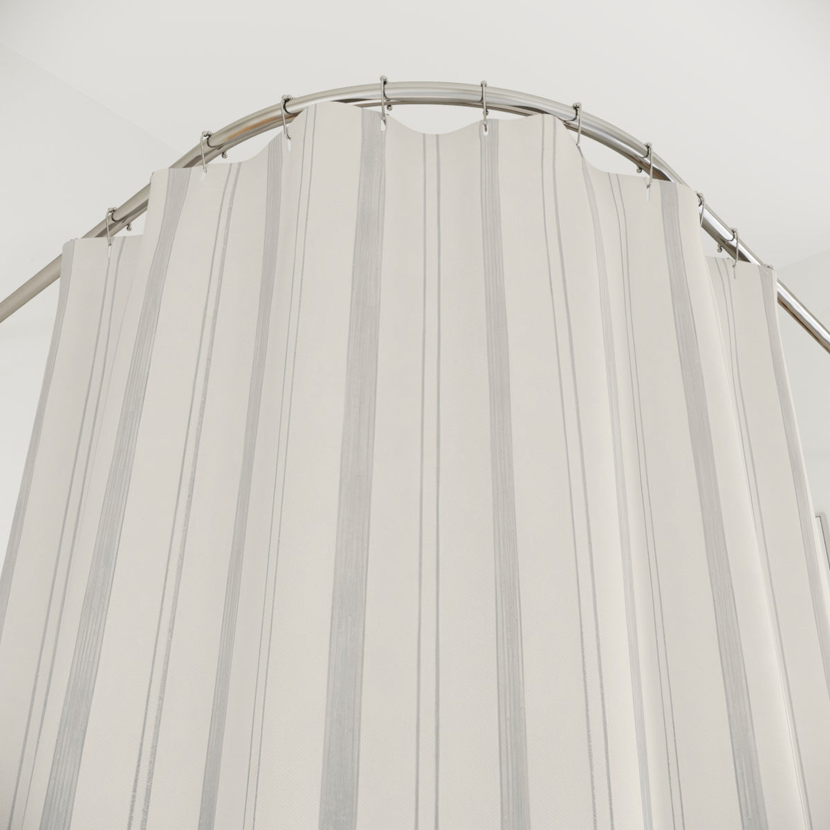 Ombre Grey Pinstripe Shower Curtain