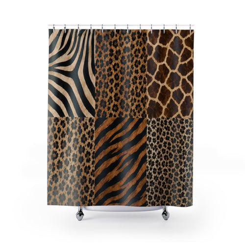 Animal Print Shower Curtain: Safari Patchwork