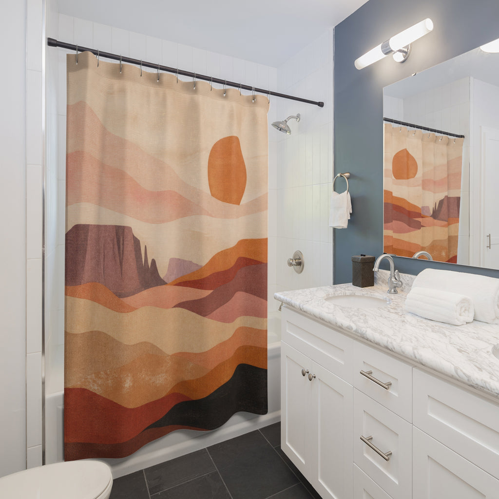 Terracotta Desert Sunset Shower Curtain