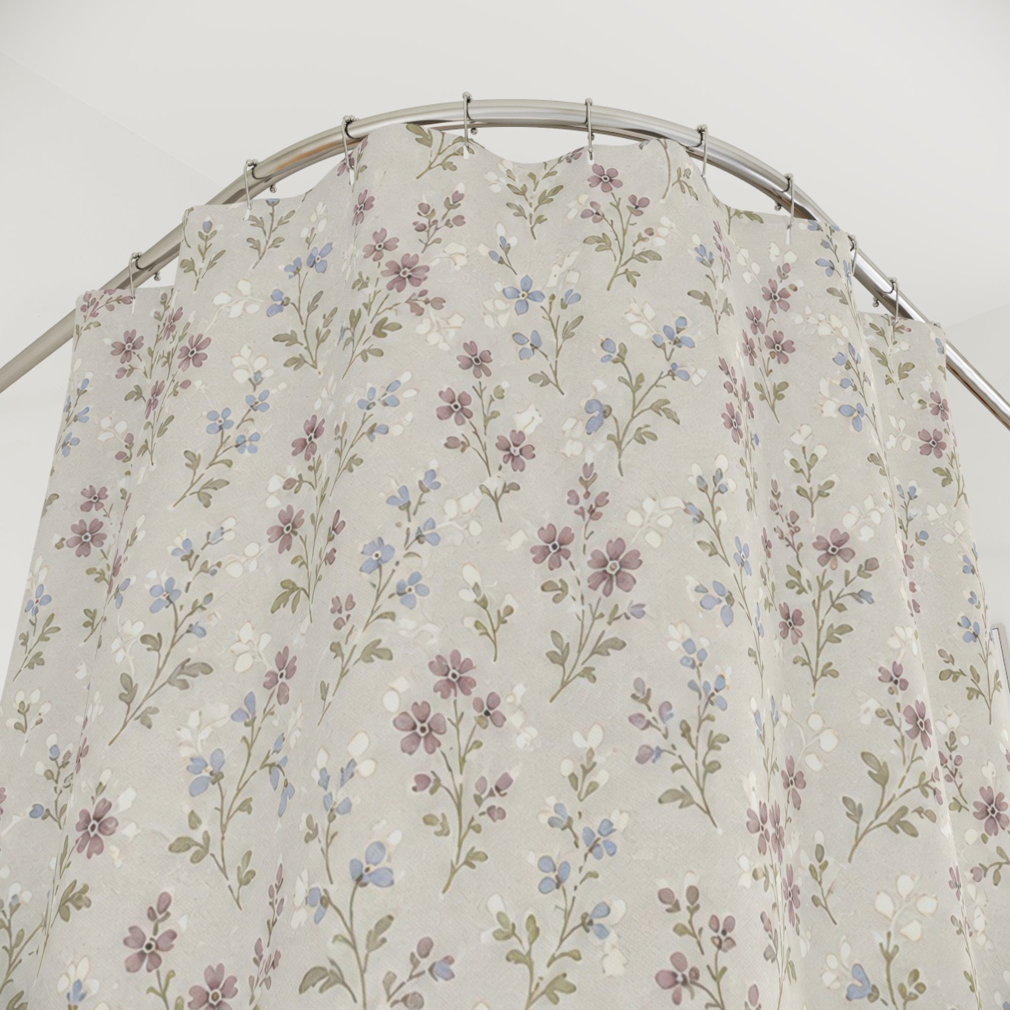 Neutral Ditsy Floral Shower Curtain