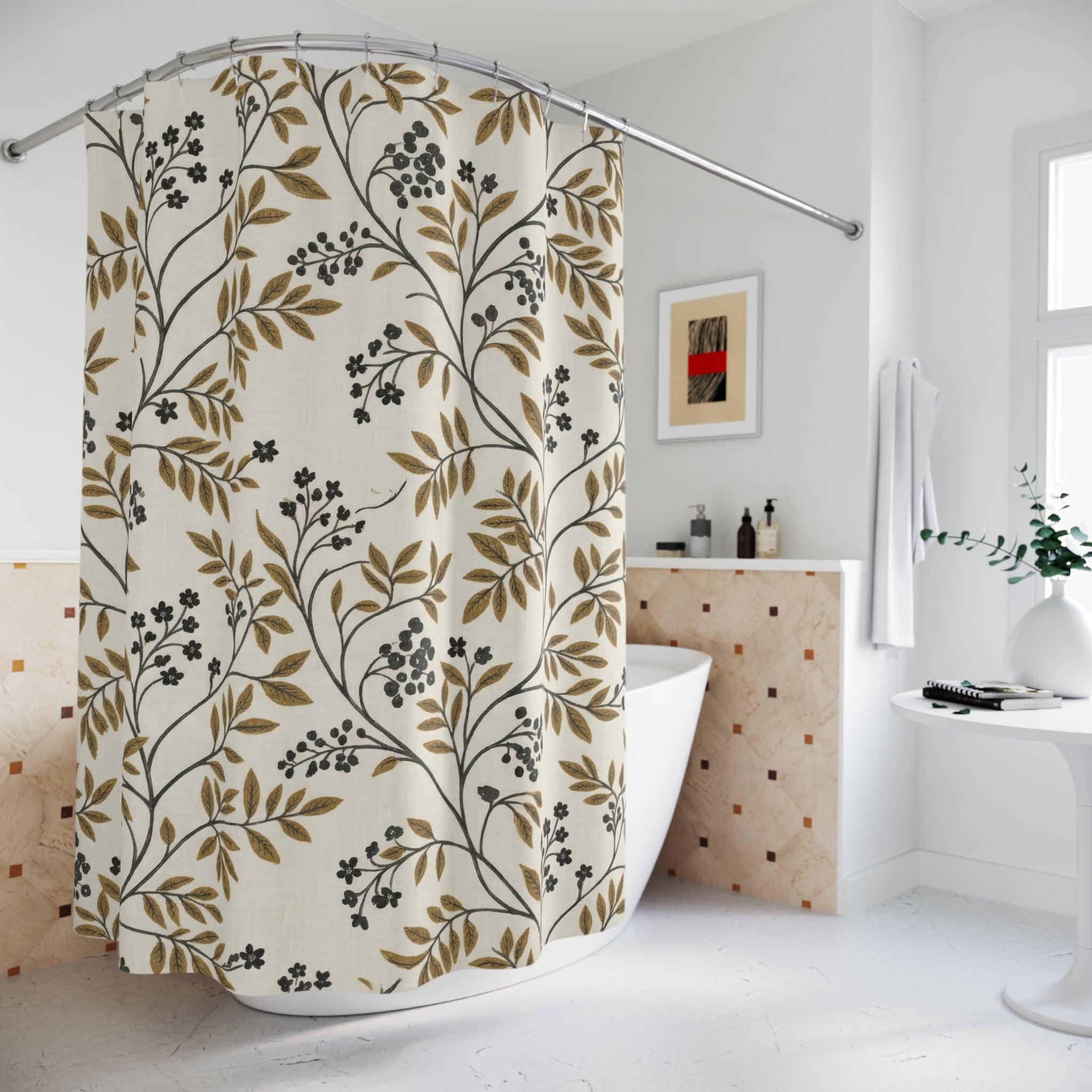 Vintage Botanical Trailing Vine Shower Curtain