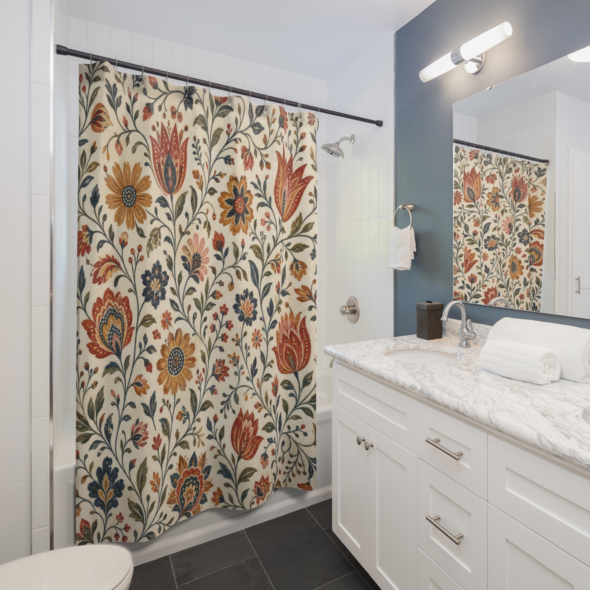 Boho Floral Shower Curtain