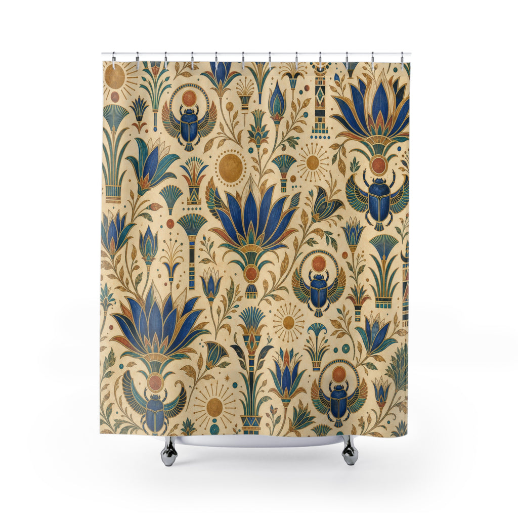 Egyptian Lotus Art Deco Shower Curtain