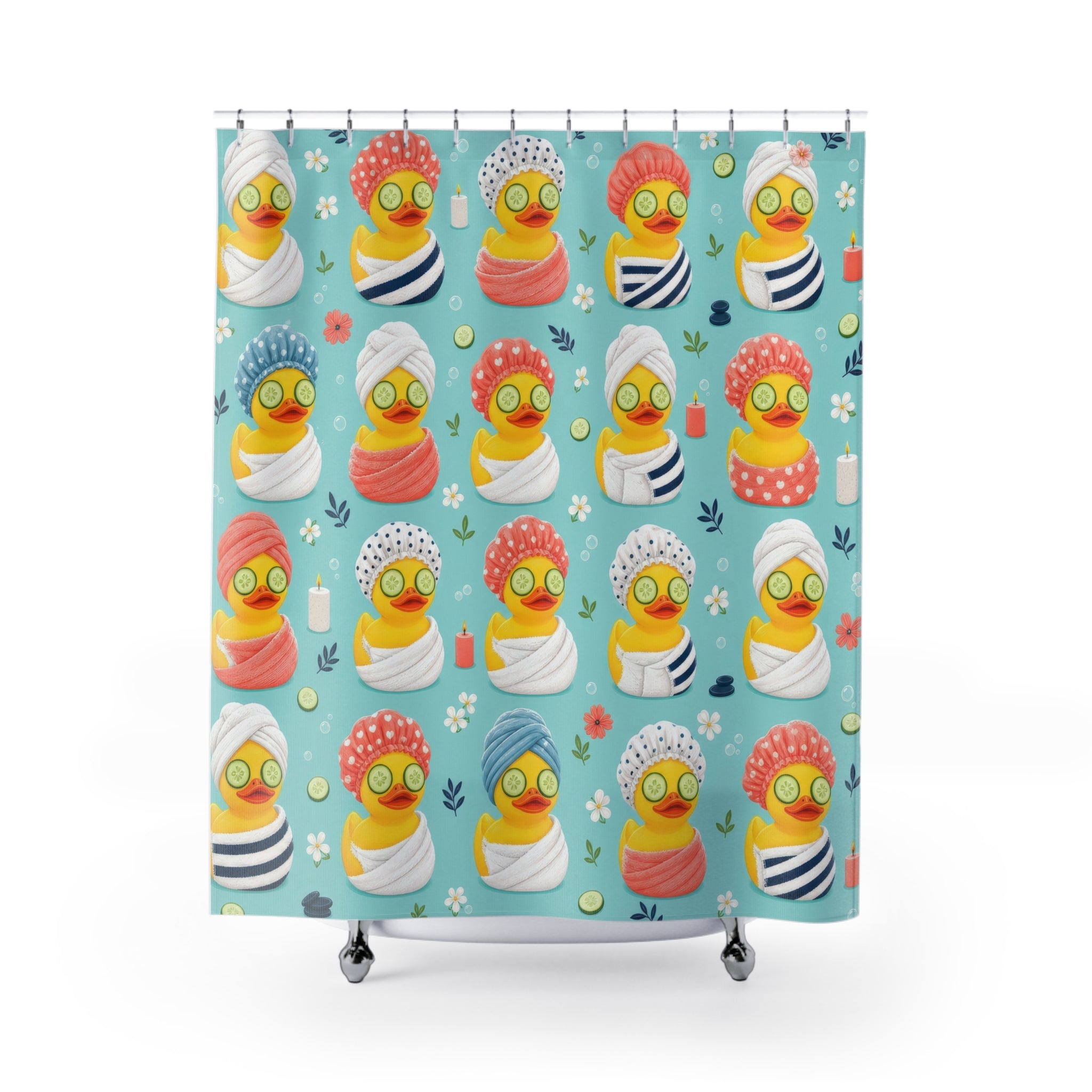 Rubber Duck Shower Cap Shower Curtain