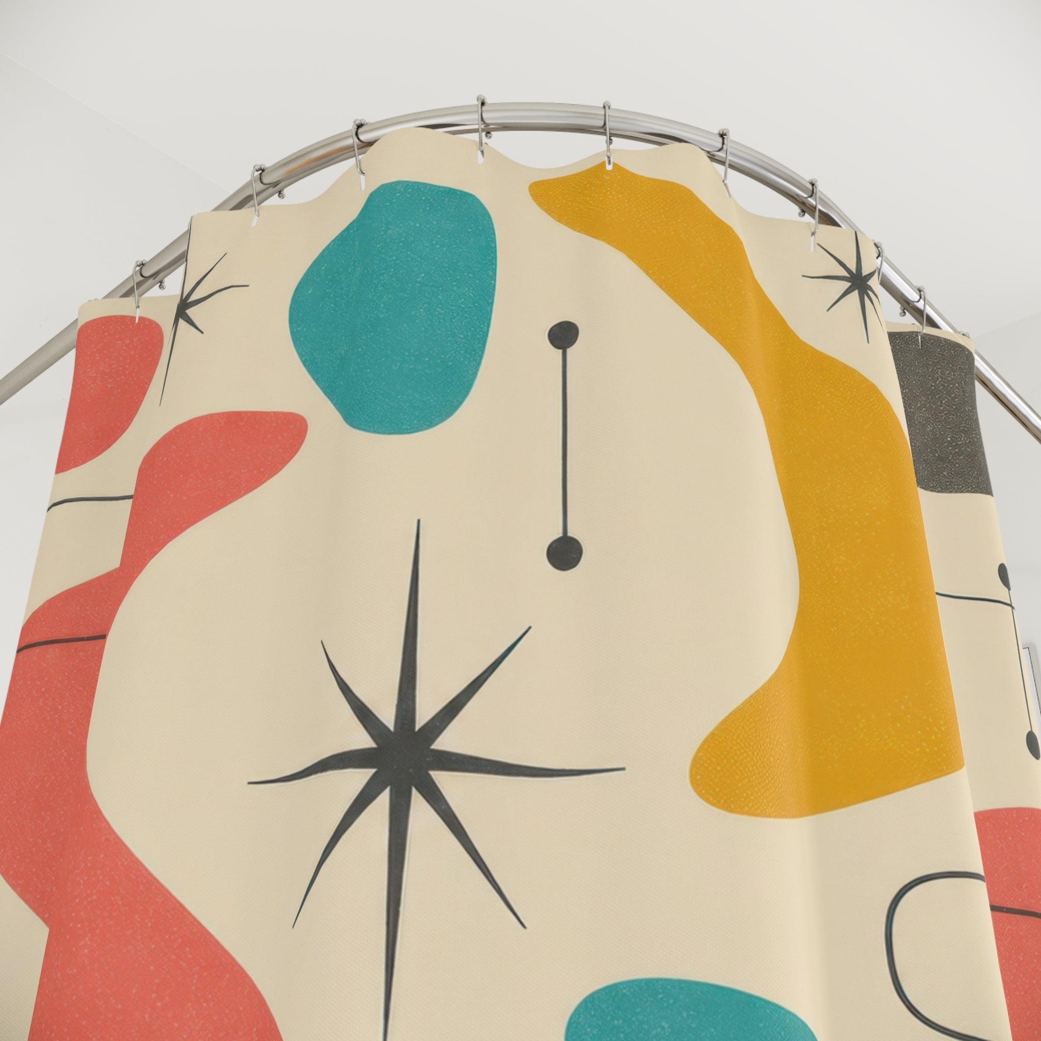 Retro Atomic Mid Century Shower Curtain: Retro Atomic Shower C