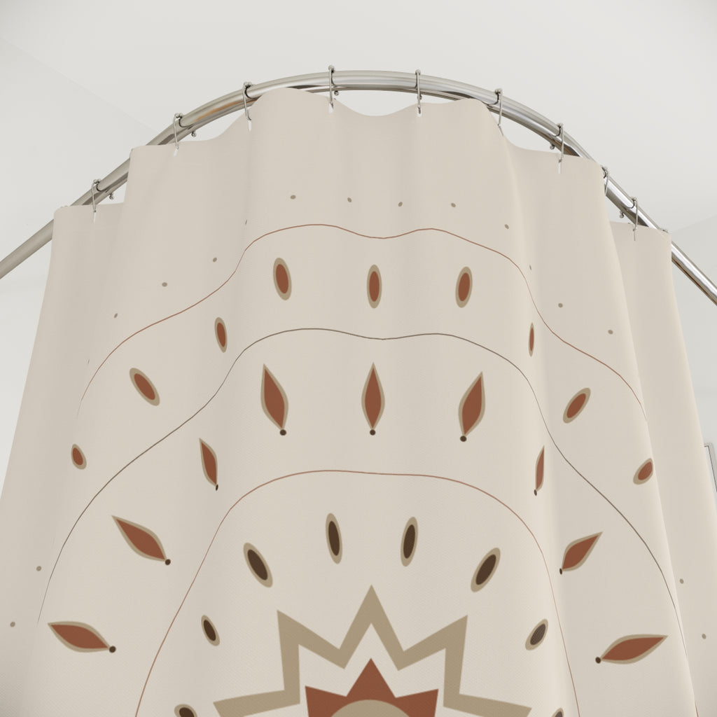 Earth Tone Mandala Shower Curtain – Brown & Rust
