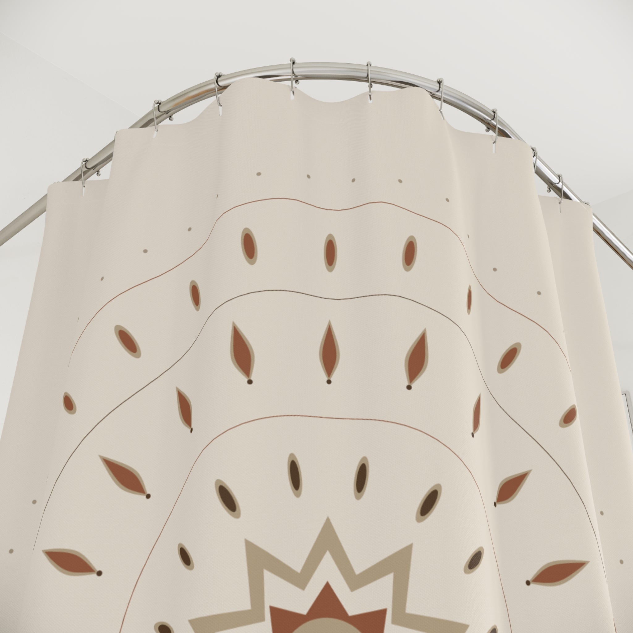 Earth Tone Mandala Shower Curtain – Brown & Rust