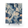 Koi Pond Water Lily Unique Blue Shower Curtain