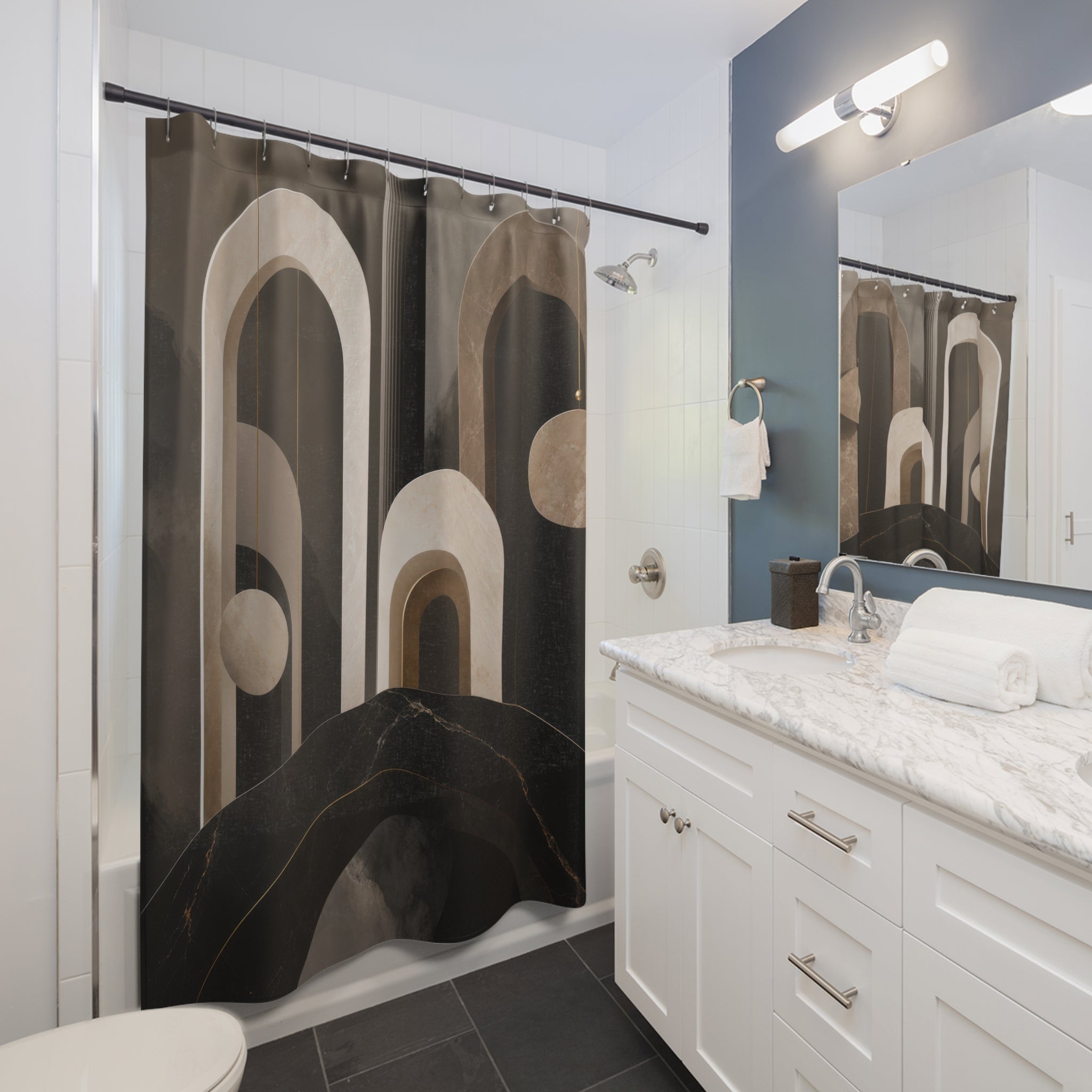Onyx Portals Elegant Shower Curtain