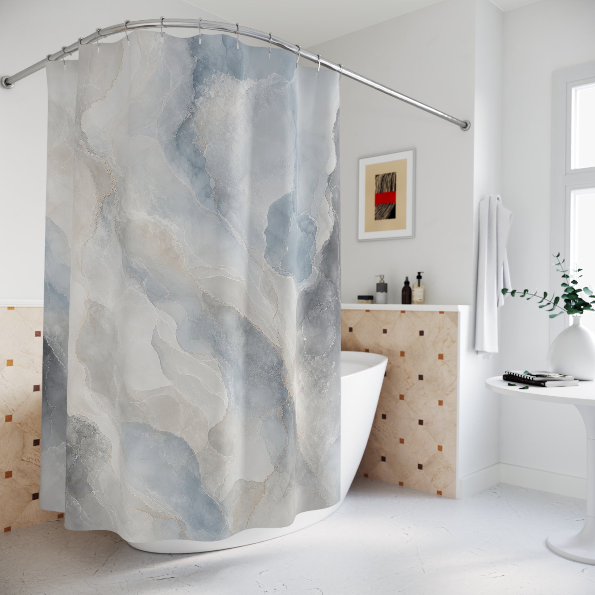 Marble Abstract Stone Shower Curtain