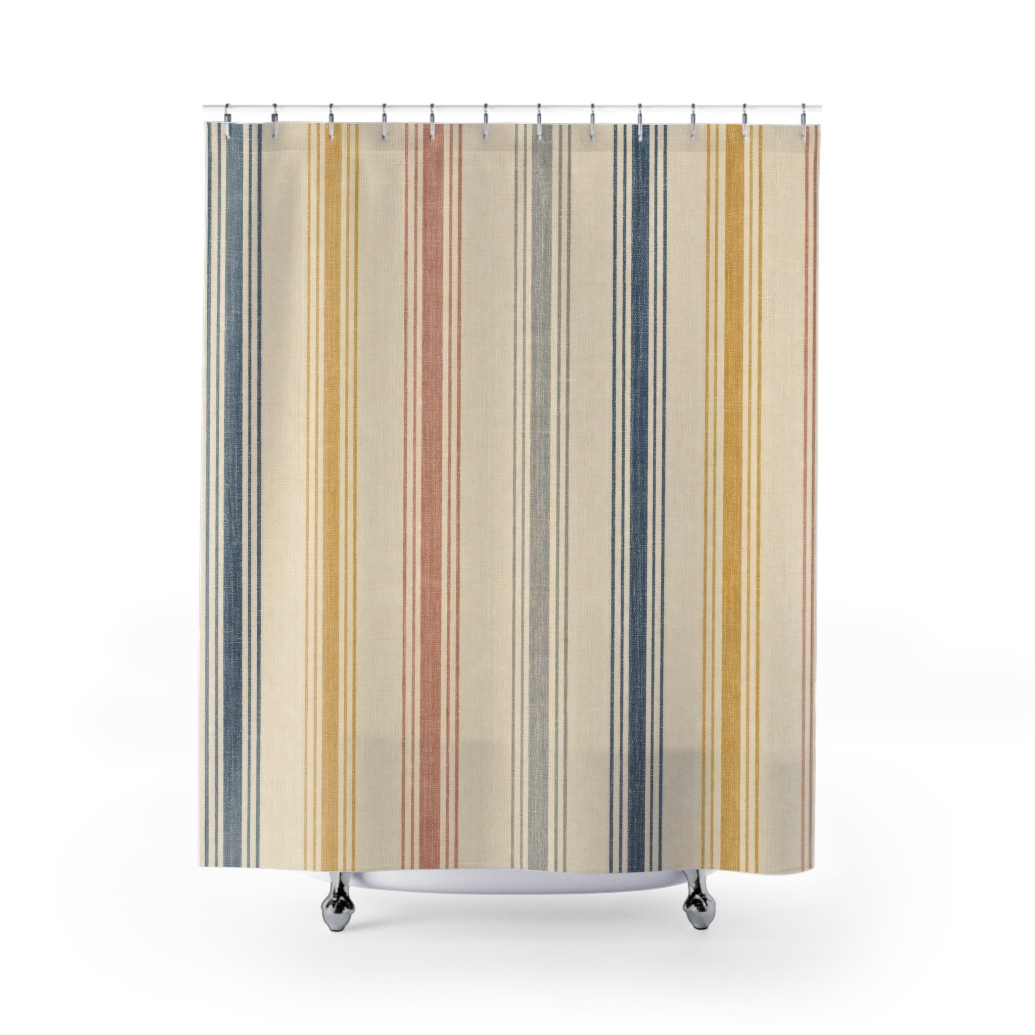 French Stripe Striped Shower Curtain