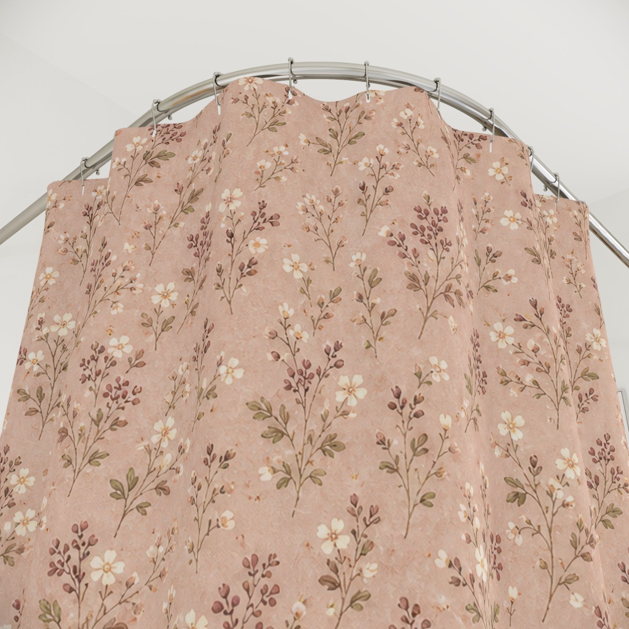 Dusty Rose Ditsy Shower Curtain