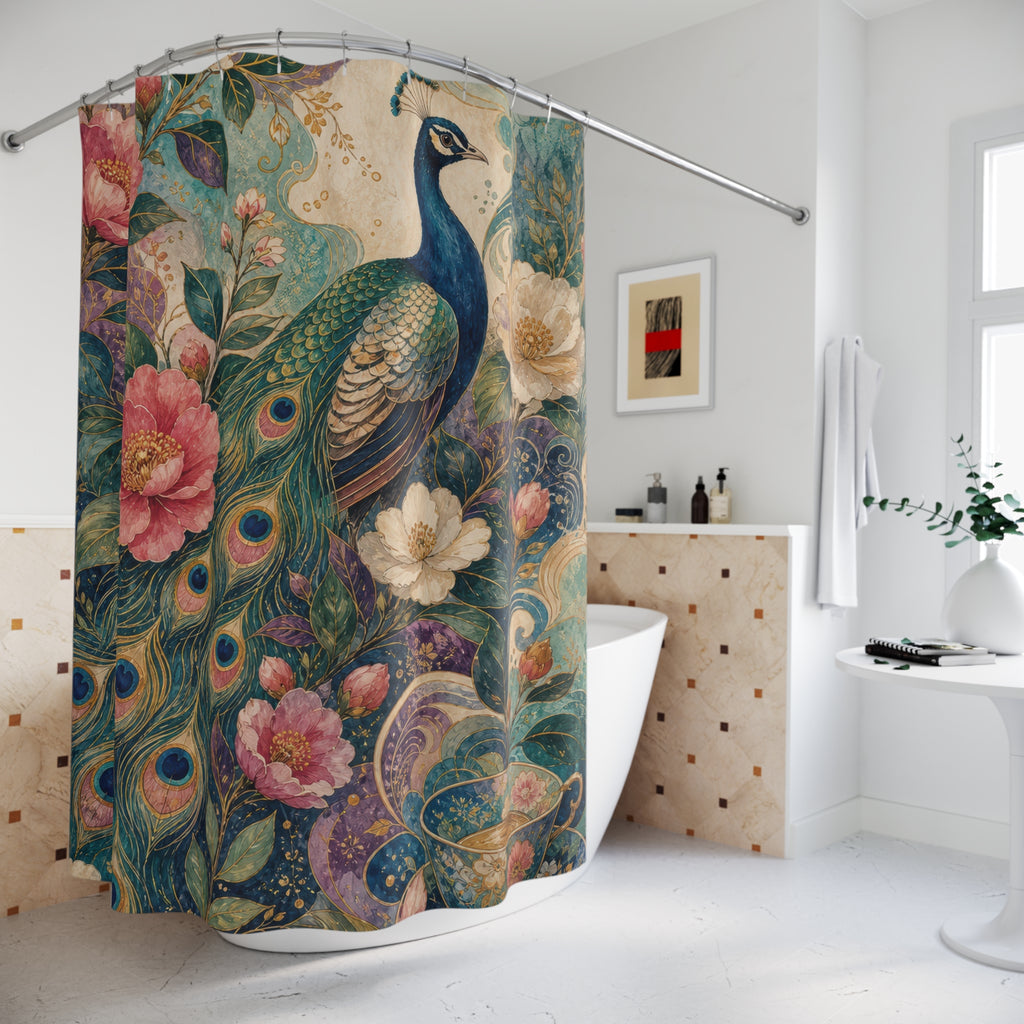 Peacock Tea Garden Shower Curtain