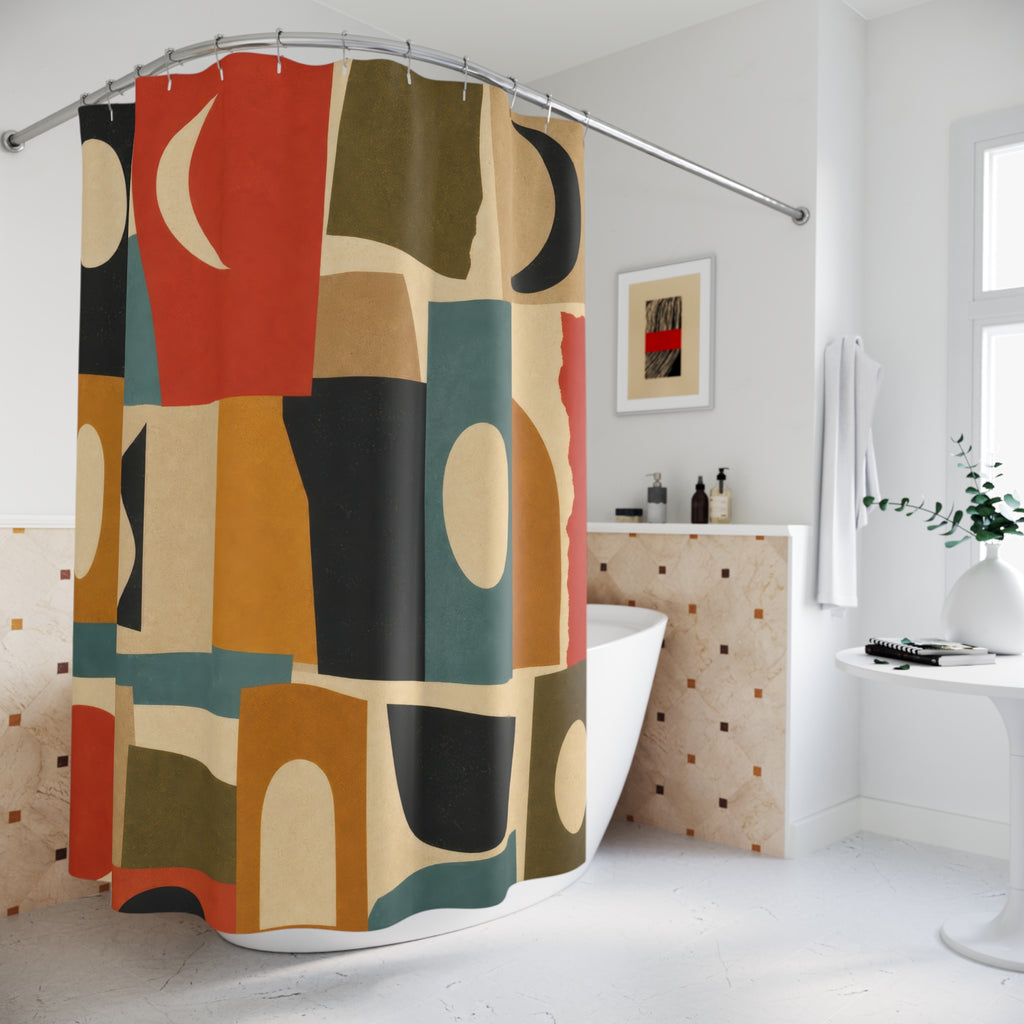 Paper Cutout Collage Shower Curtain