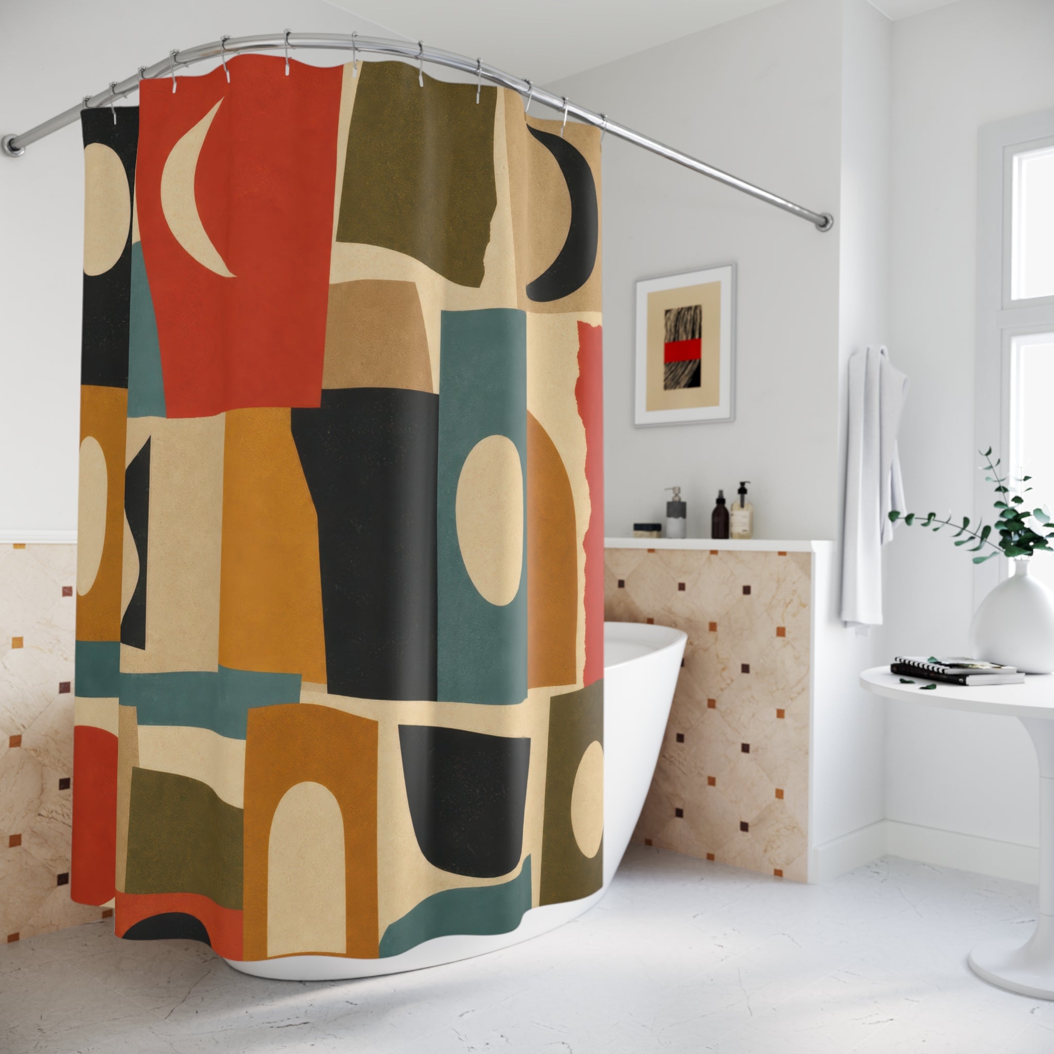 Paper Cutout Collage Shower Curtain