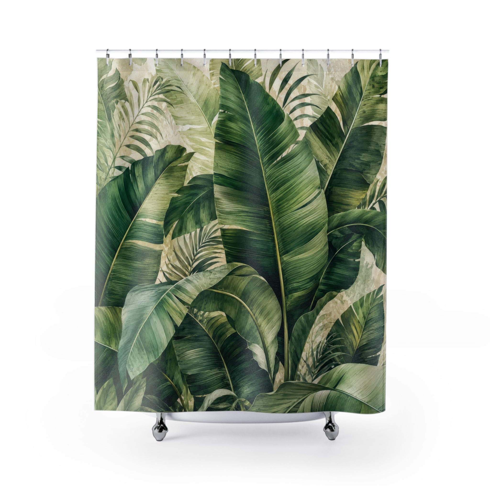 Banana Leaf Shower Curtain: Tropical Green