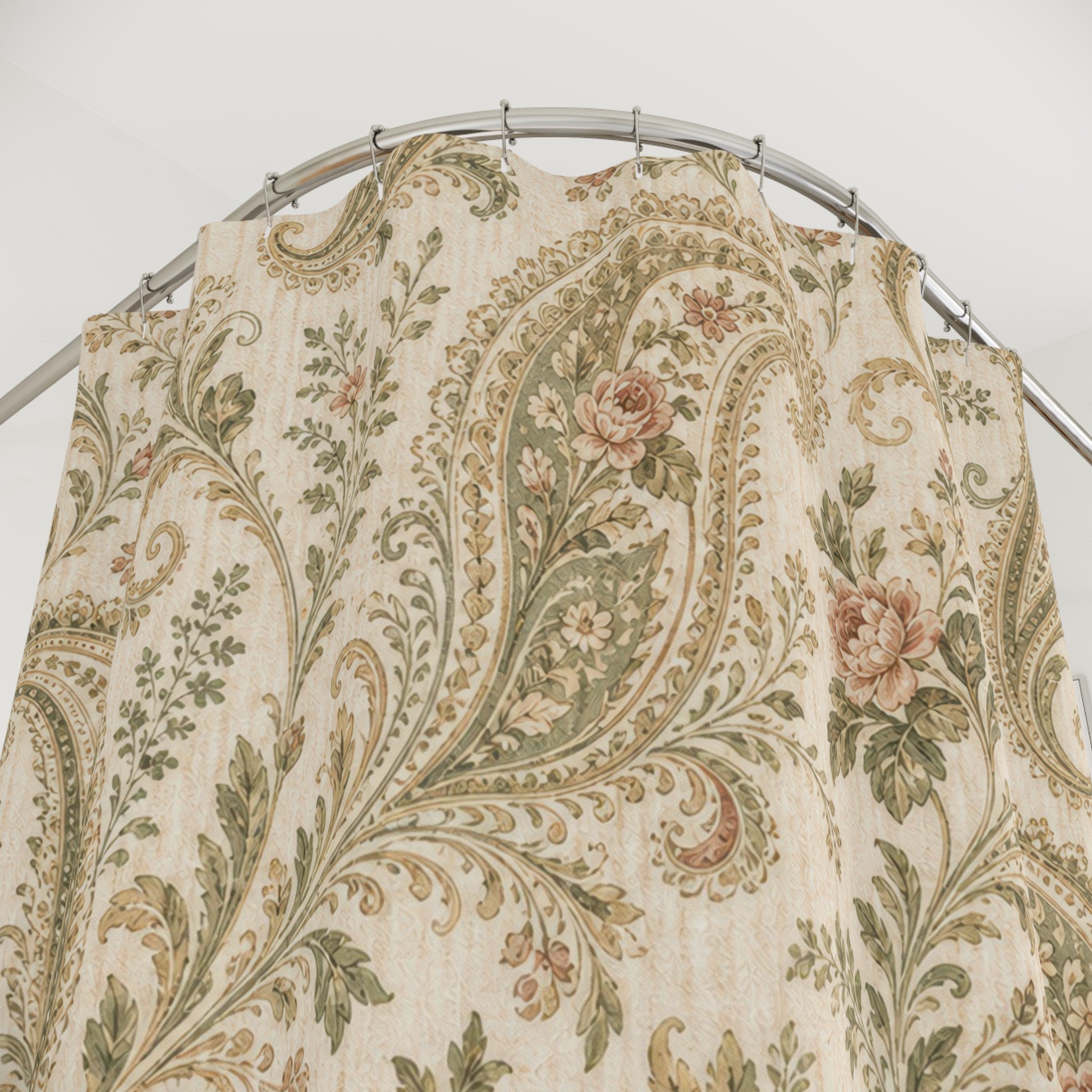 Green Paisley Shower Curtain